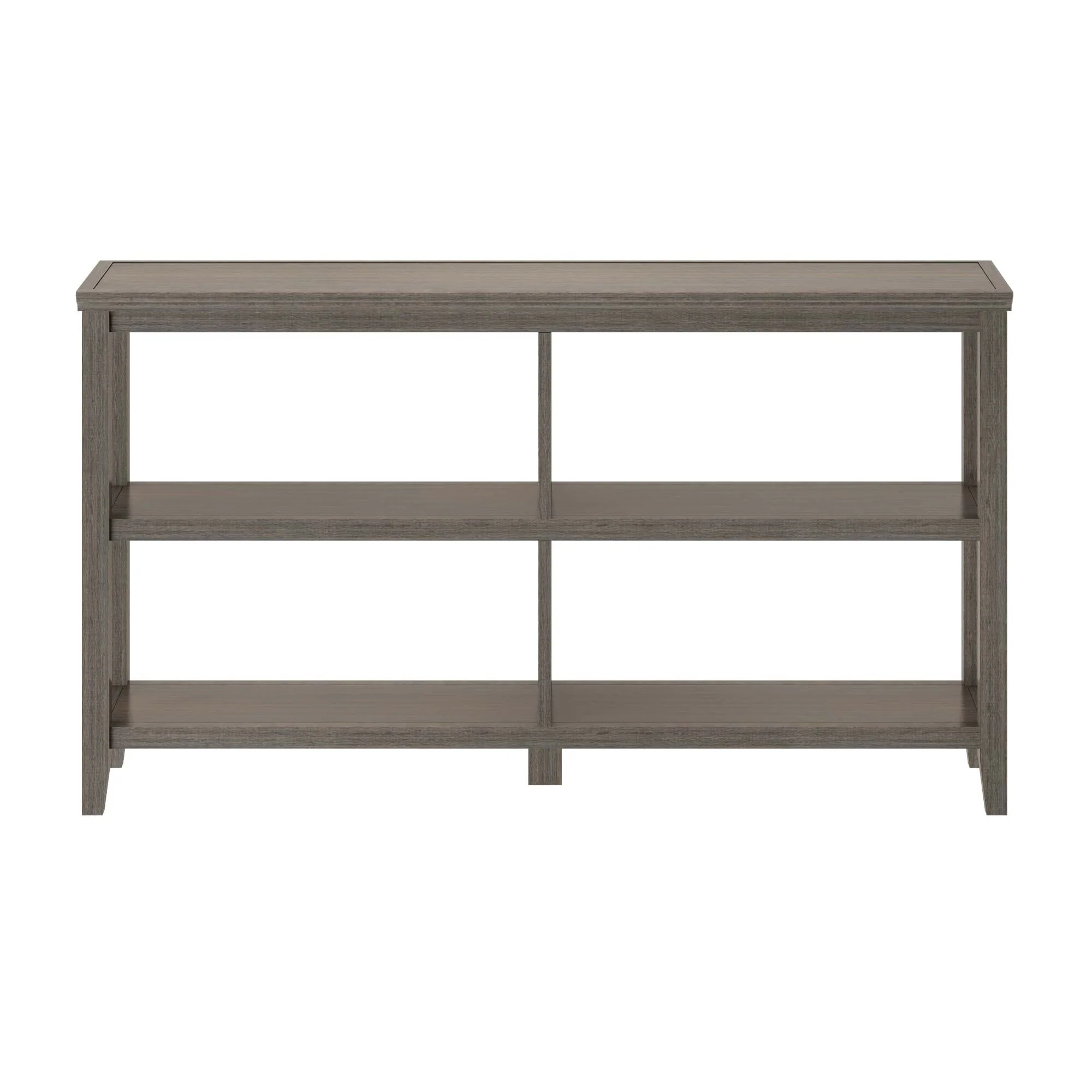 54 Washed Gray Solid 2-Tier Low Horizontal Bookcase