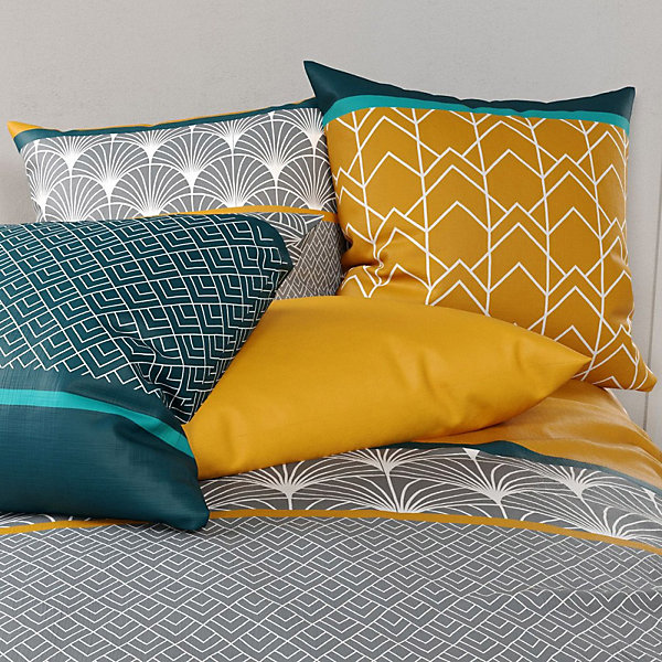 Housse de couette 240x220 Lupin   2 taies coton 57 fils