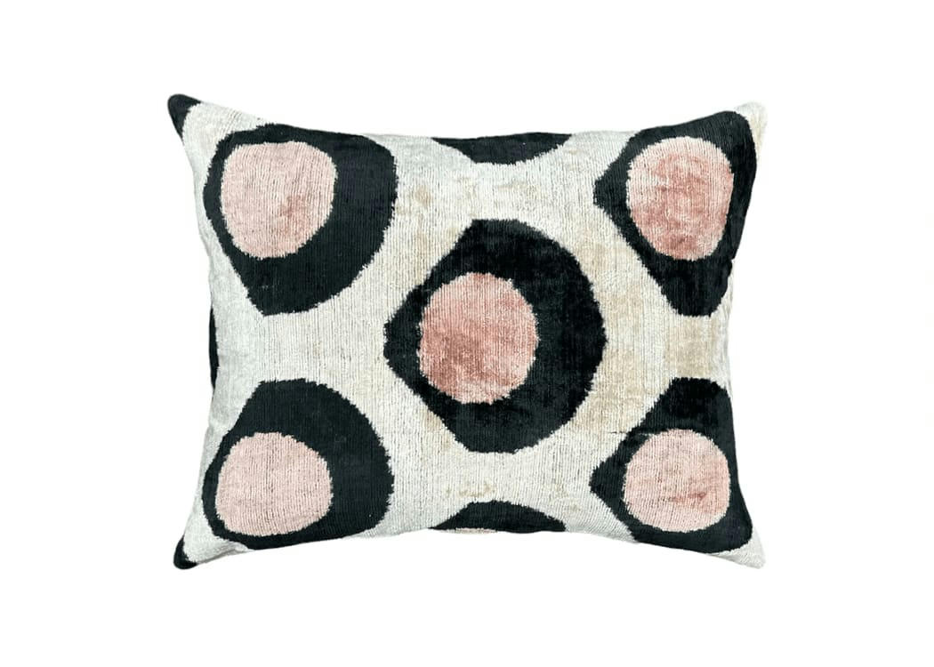 - Housse de coussin velours de soie ikat  40x50 multicouleur