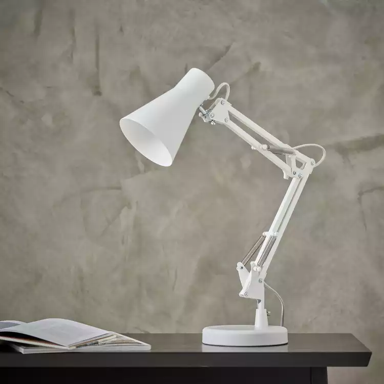 Argos Home Swing Arm Desk Lamp - White