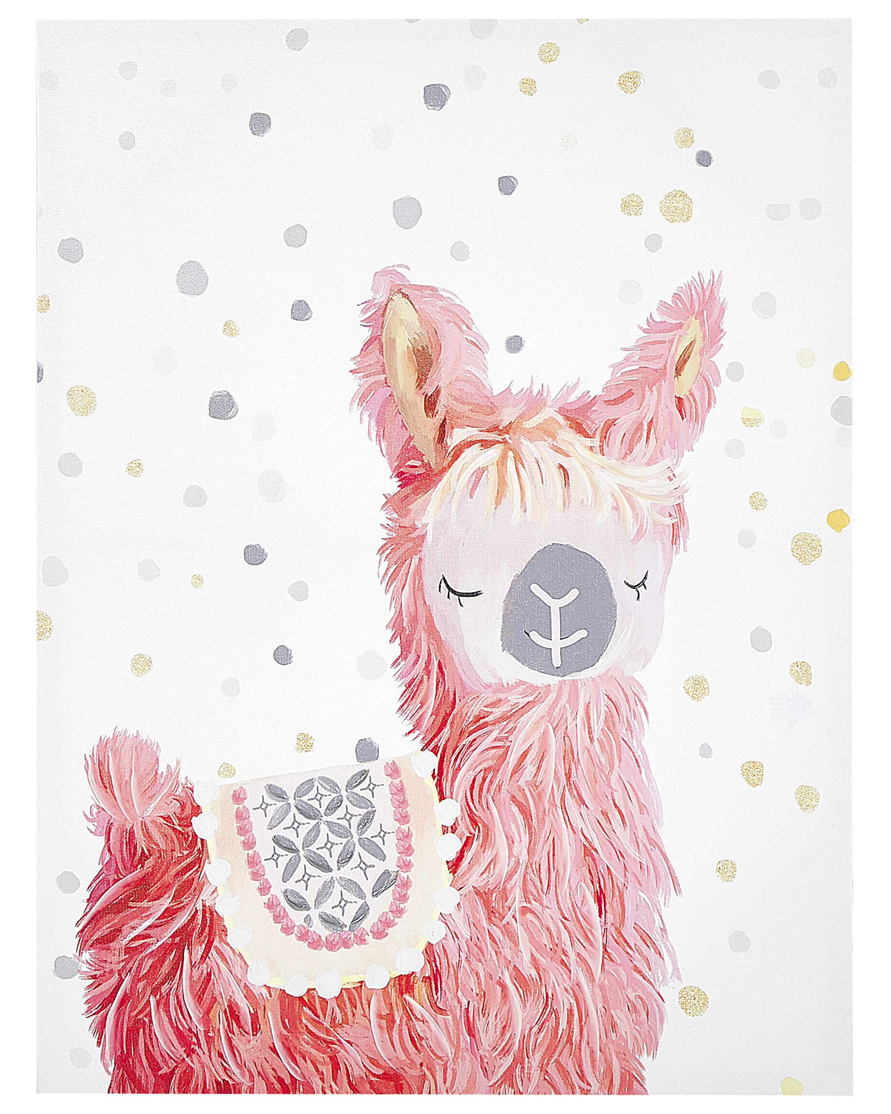 Canvas AFASSA Animal Motif 60 x 80 cm Pink