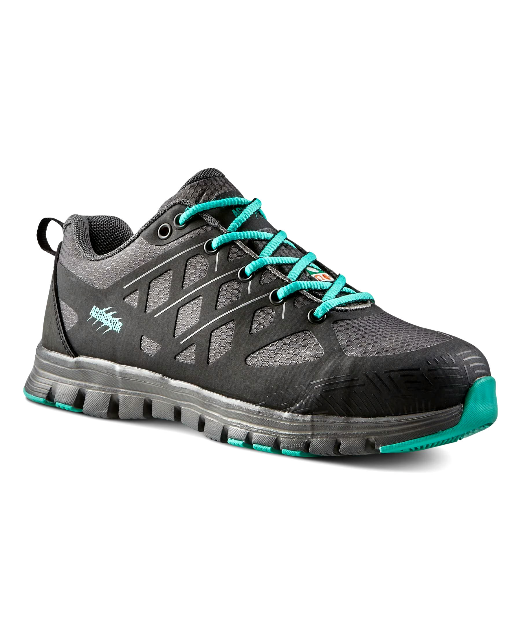 Aggressor Women's Steel Toe Steel Plate Athletic Safety Shoes - Black