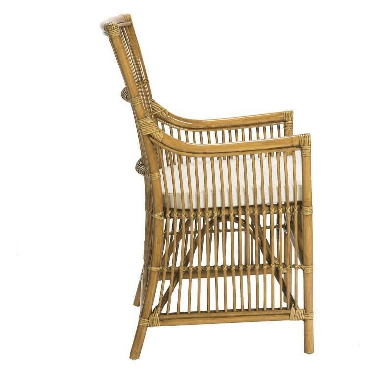 AMELIE - Fauteuil de style colonial en rotin jaune