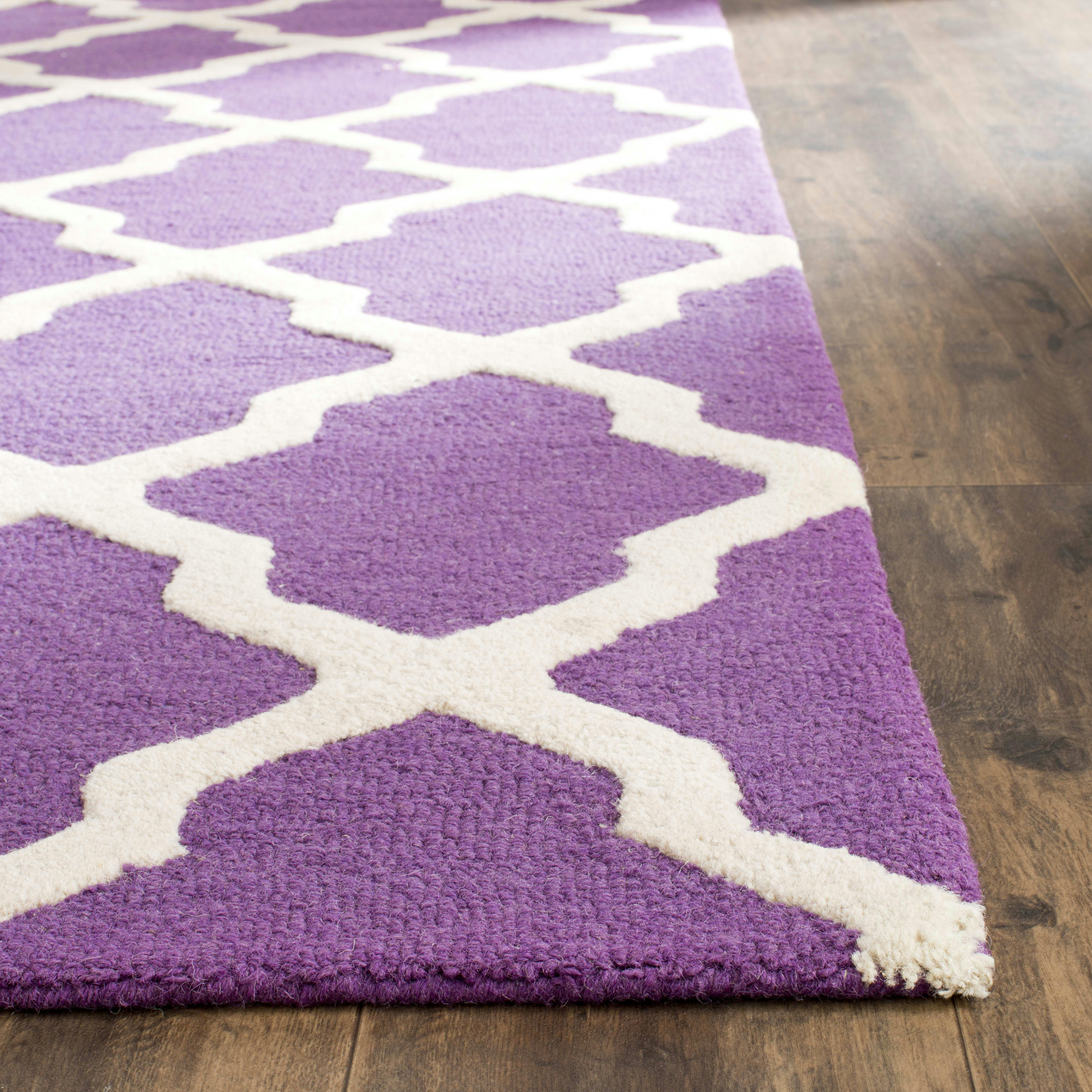 CAMBRIDGE - Tapis de salon interieur en violet & ivoire, 183 x 274 cm