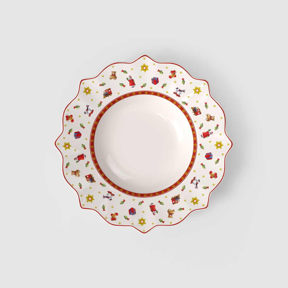 Toy's Delight Soup bowl - Red, 10.4'', Premium Porcelain