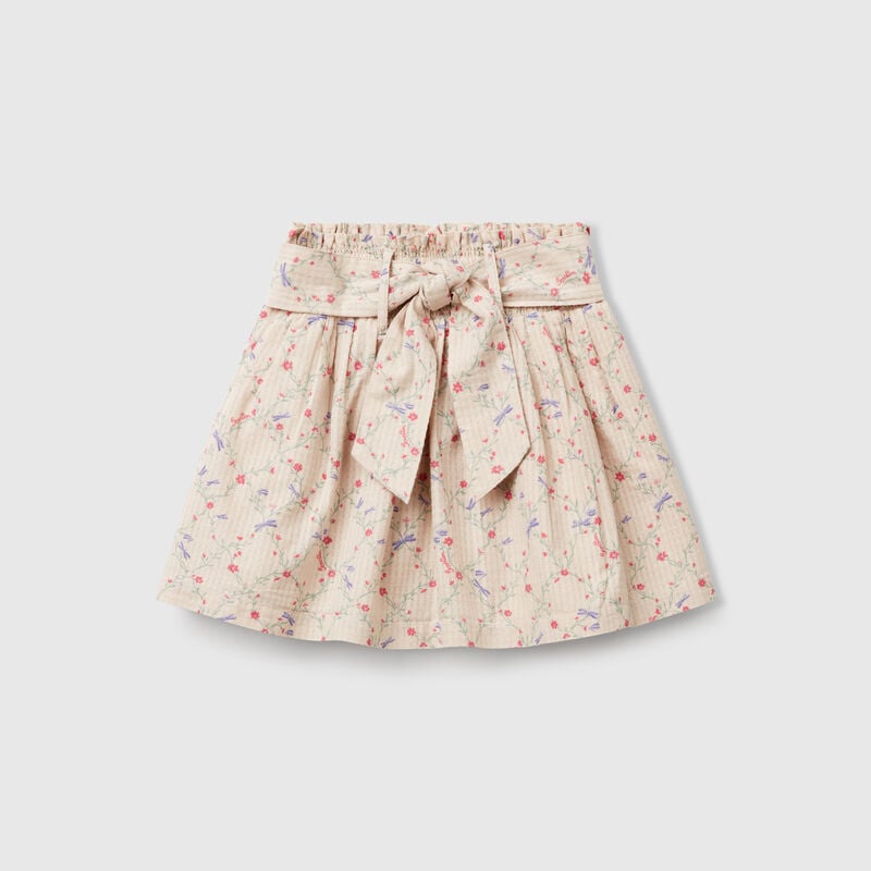 Floral skirt with sash