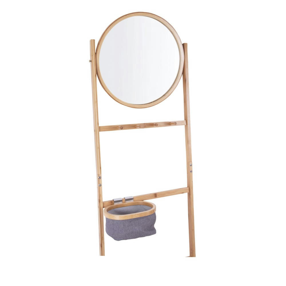 BAMBOO - Portant avec miroir bambou