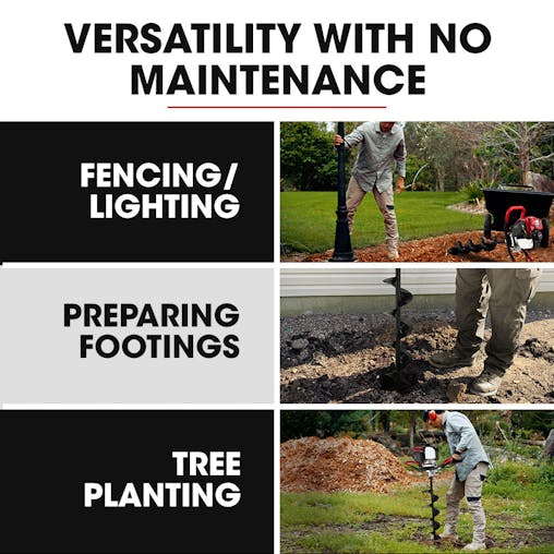 NNEMB BPX-1400 38cc 4-Stroke Petrol Post Hole Digger, 150mm Auger w/ 600mm Extension Shaft