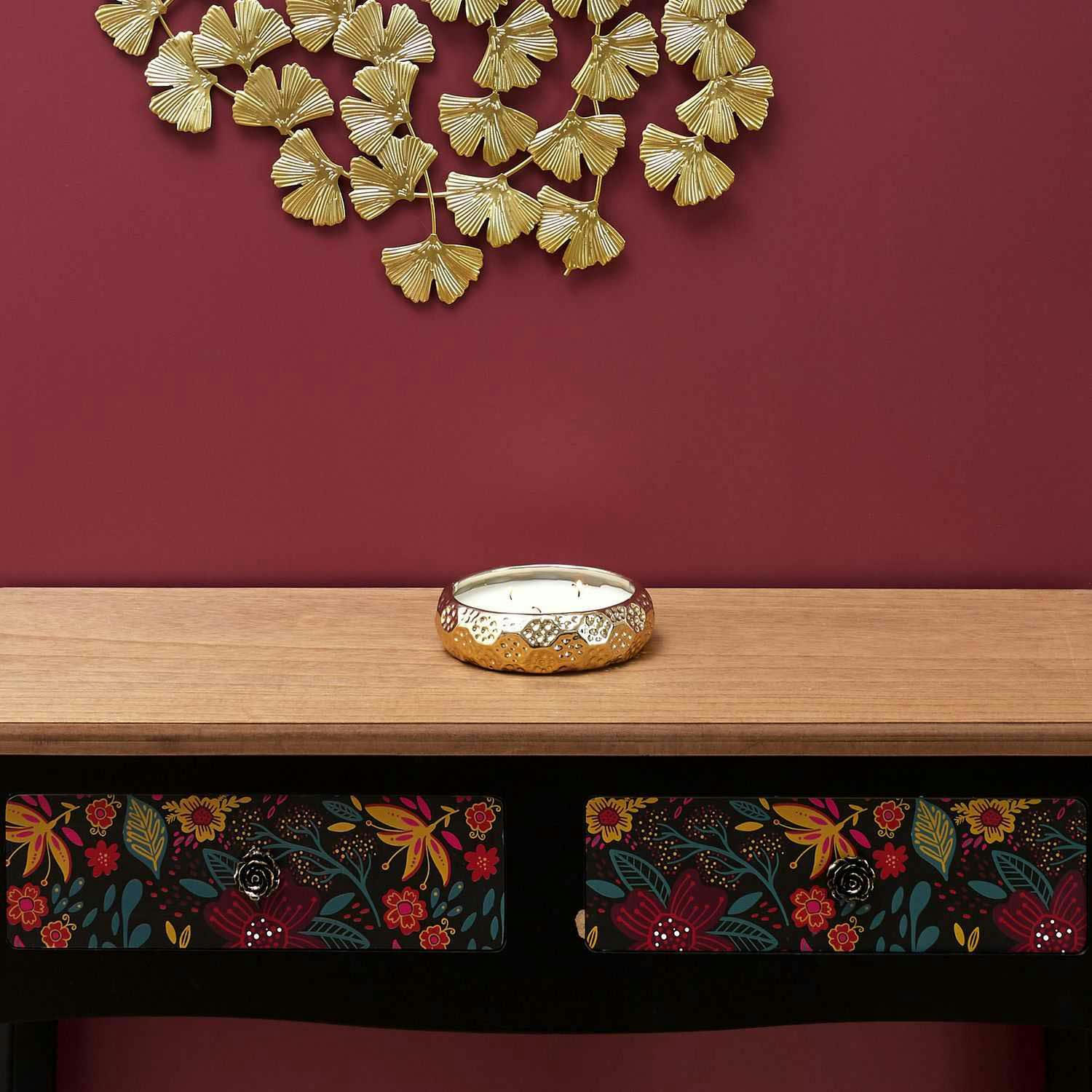 - Bougie parfumée en céramique or du temps 3 mèches