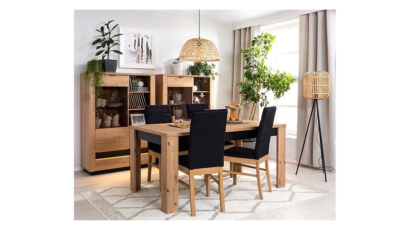 Stół rozkładany Ostia 160/200x90 dąb artisan/dąb czarny