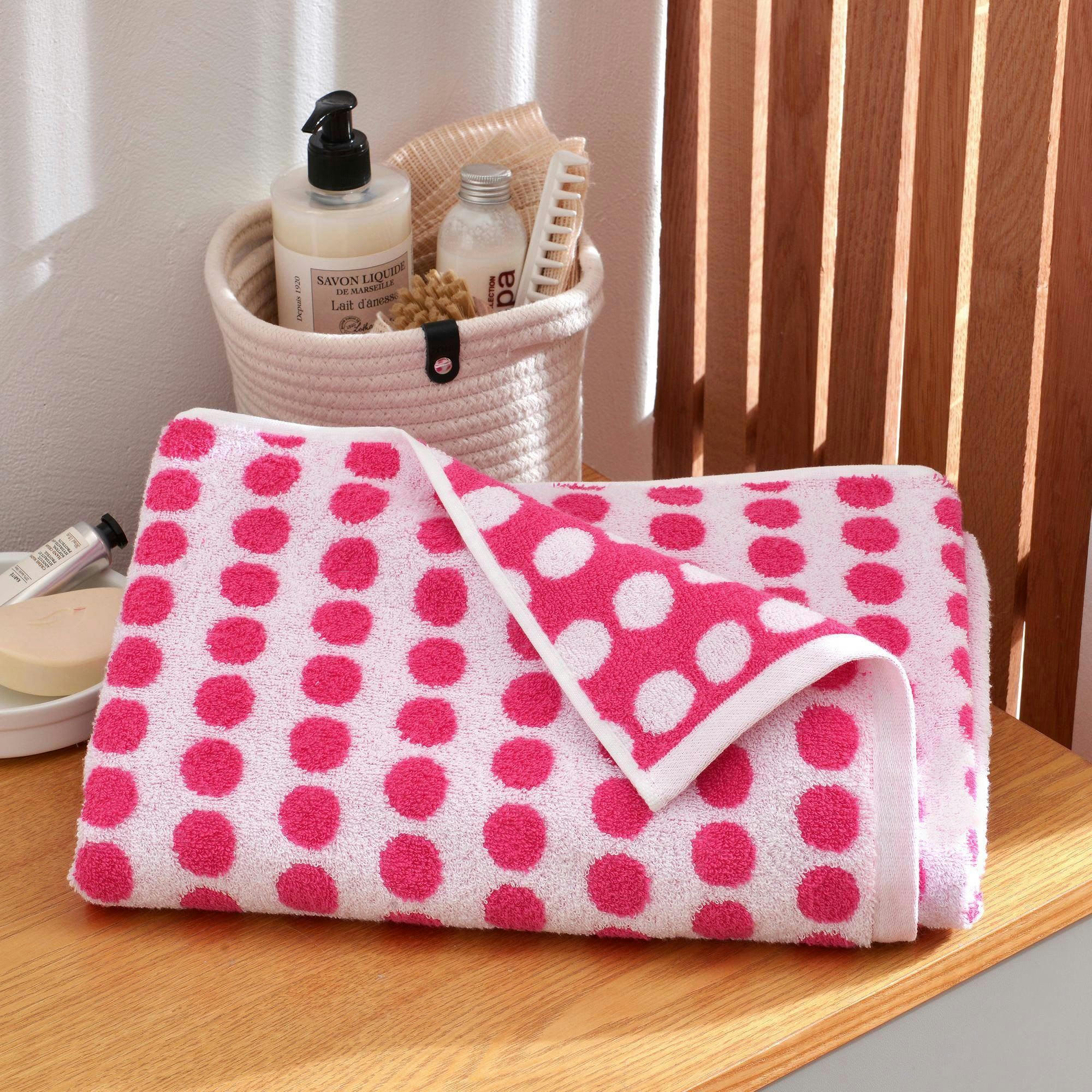 POISPOIS - Drap de bain 70x140 rose en coton 450 g/m²