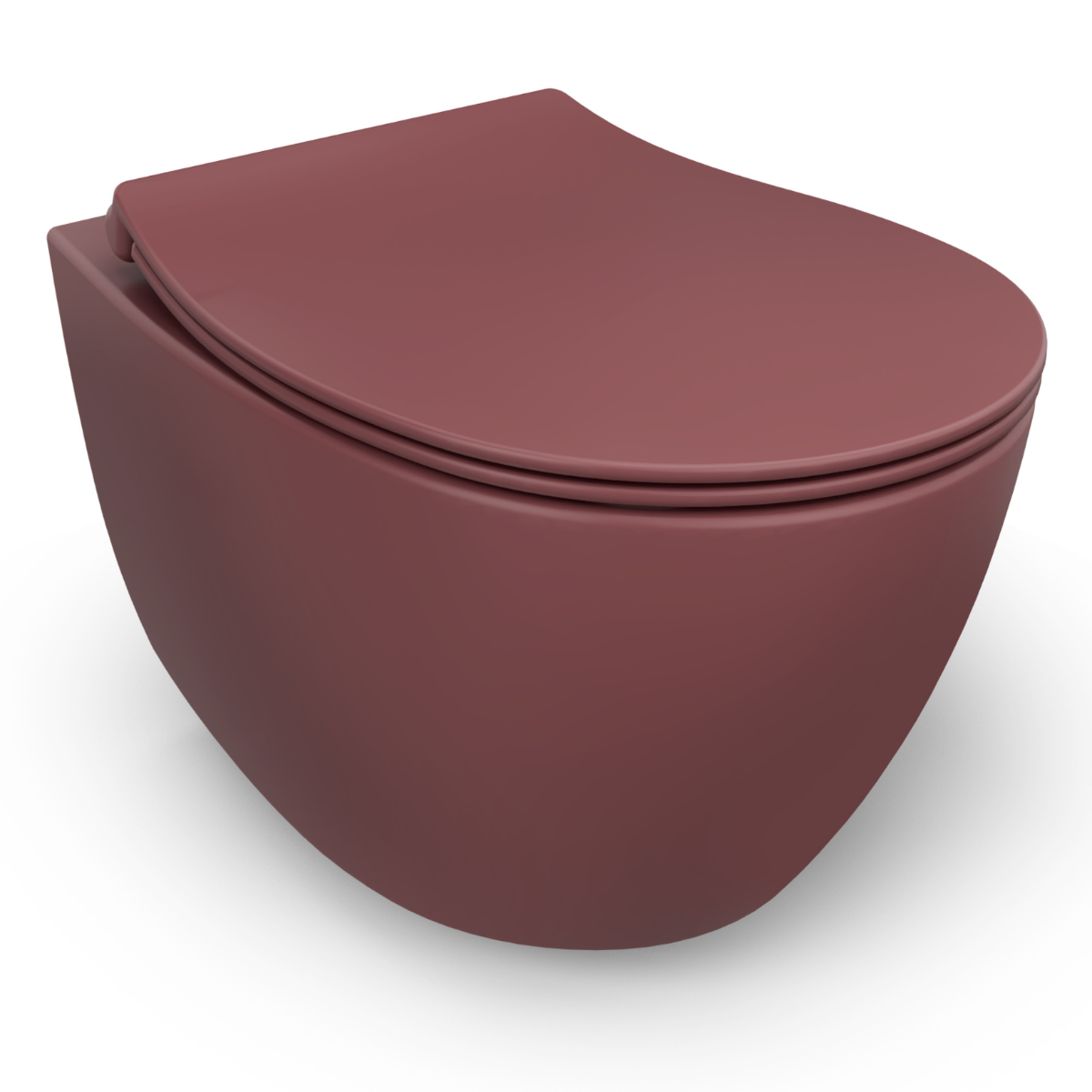 Isvea Wc Toilet Badkamer Hangend Bordeaux Rood Inclusief Softclose Toiletbril