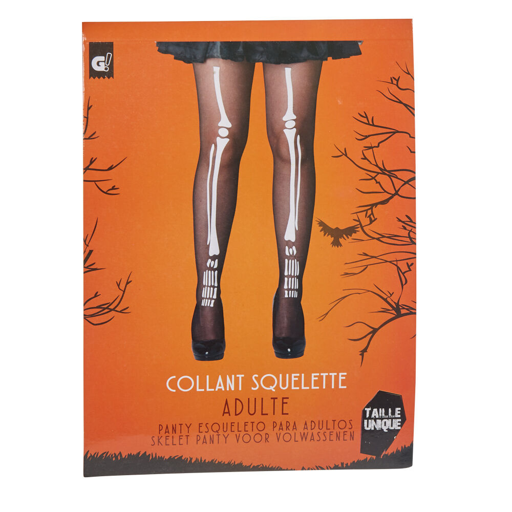 Collant Halloween squelette adulte Taille unique