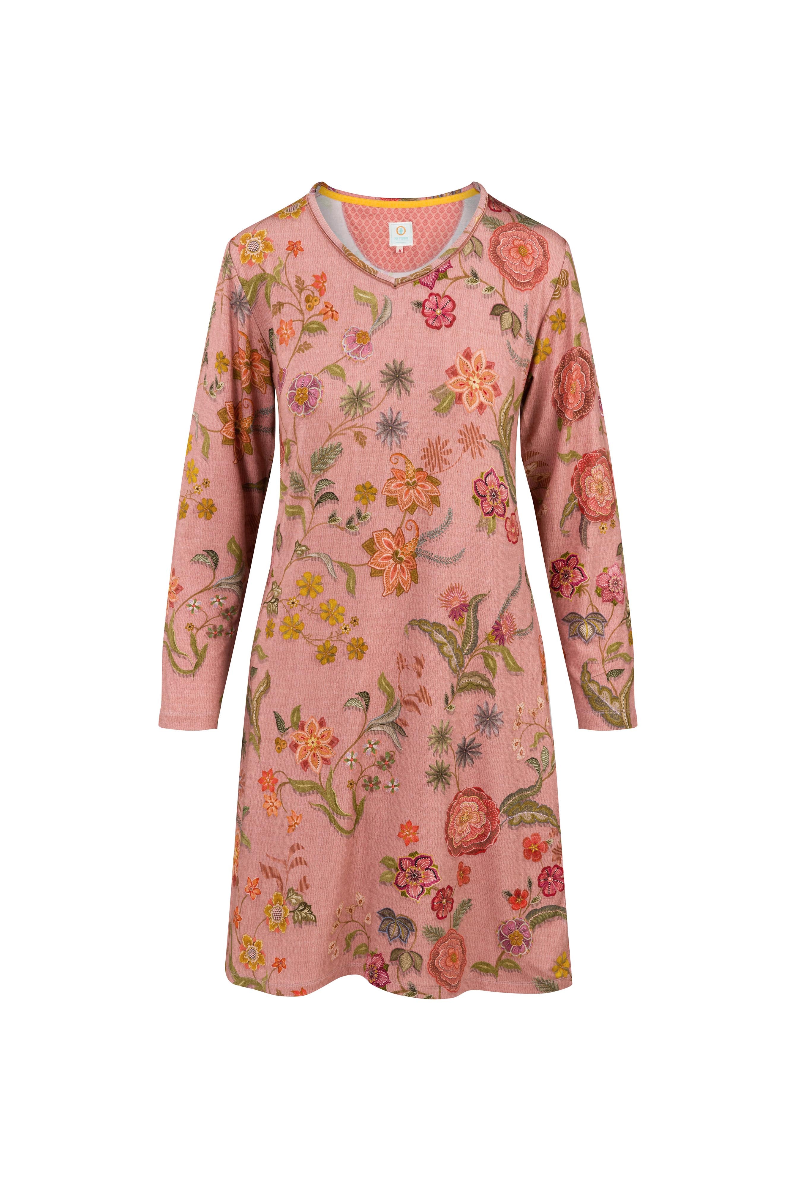 Pip Studio - Dana Nachthemd Lange Mouw Dames - Coco Flower - Koraal - L