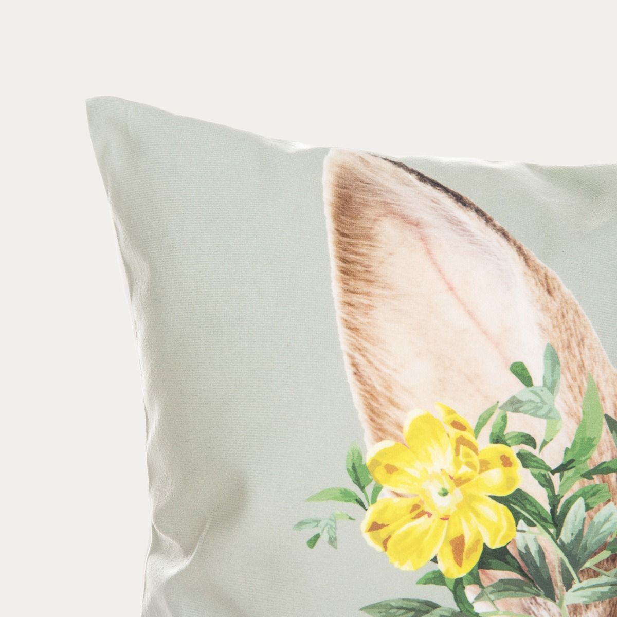 Poszewka BRUCE z motywem królika pistacjowa 45x45 cm