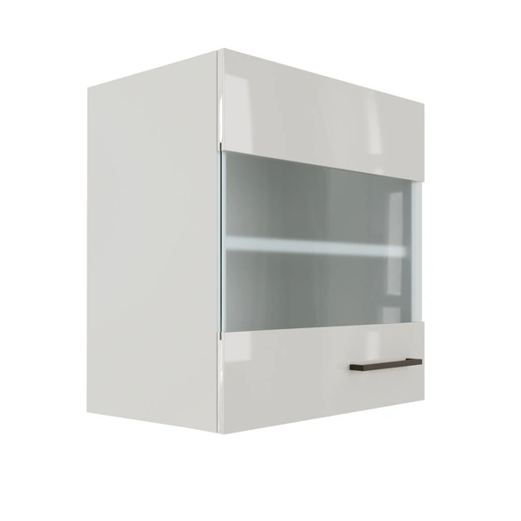 Glas-Hängeschrank, »Lund«, LxBxH: 50x54,8 cm, lichtgrau glänzend