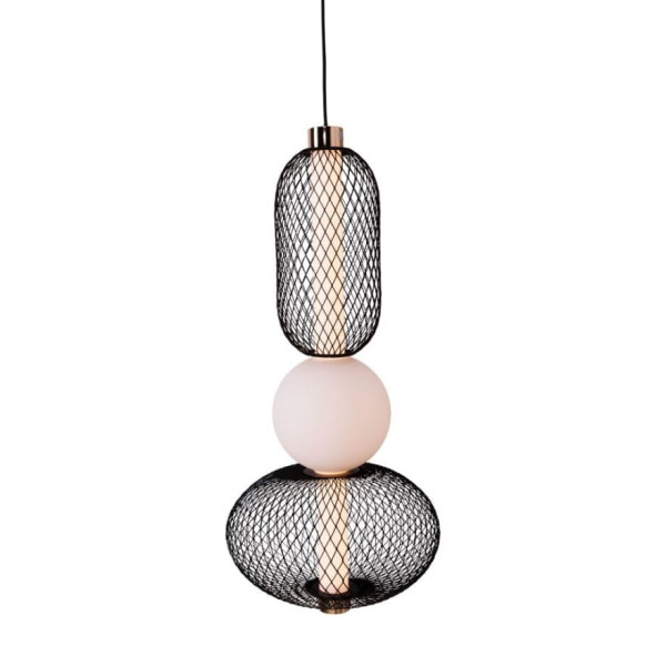 Lampa wisząca BORA czarno-złota LED 1x10W Ciepła biel 621lm Maxlight
