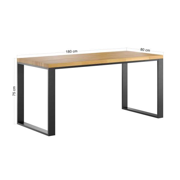 Biurko loft duże nowoczesne 180x80 do pracy i nauki