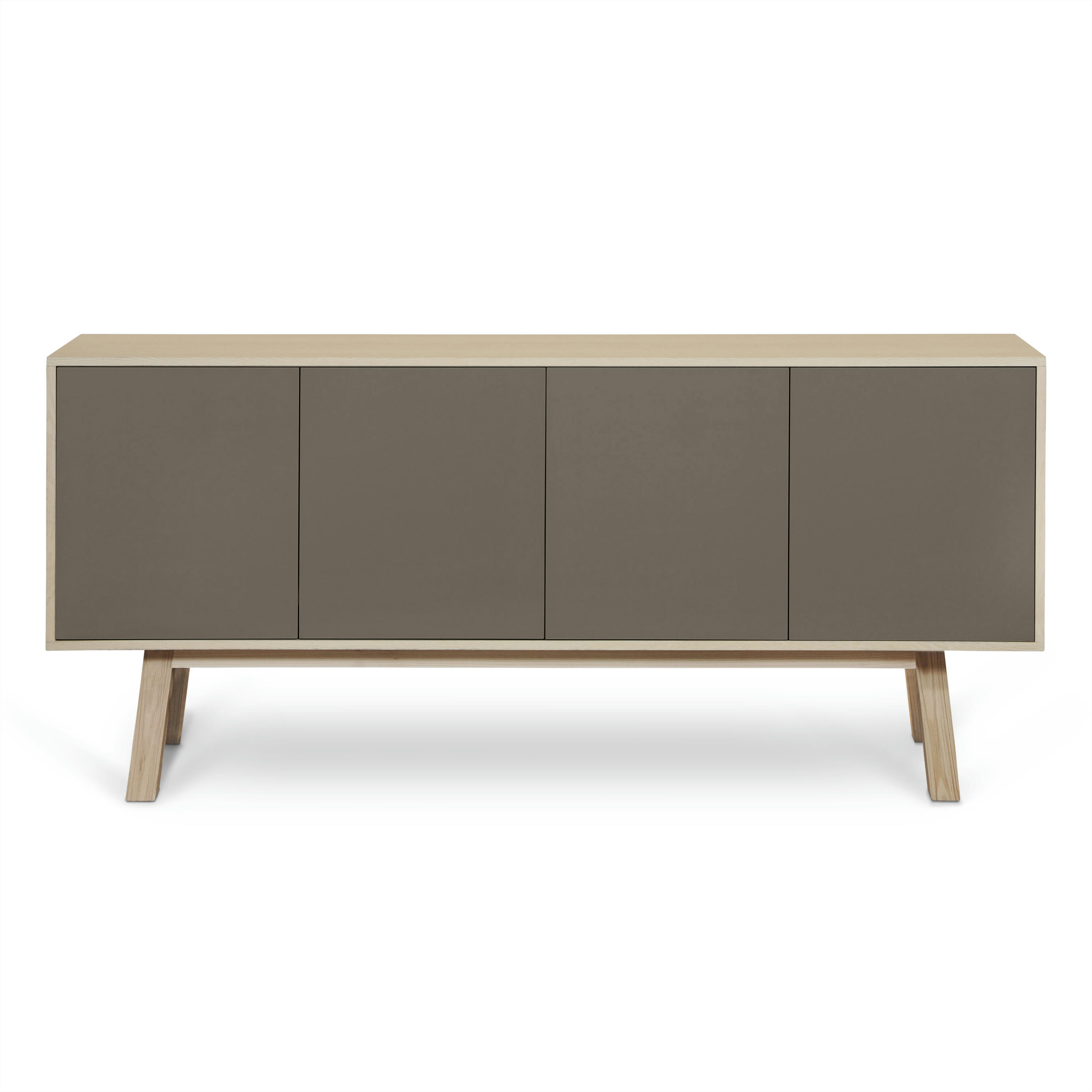 KUBE - Buffet 4 portes en frêne 220 cm, hauteur 94 cm