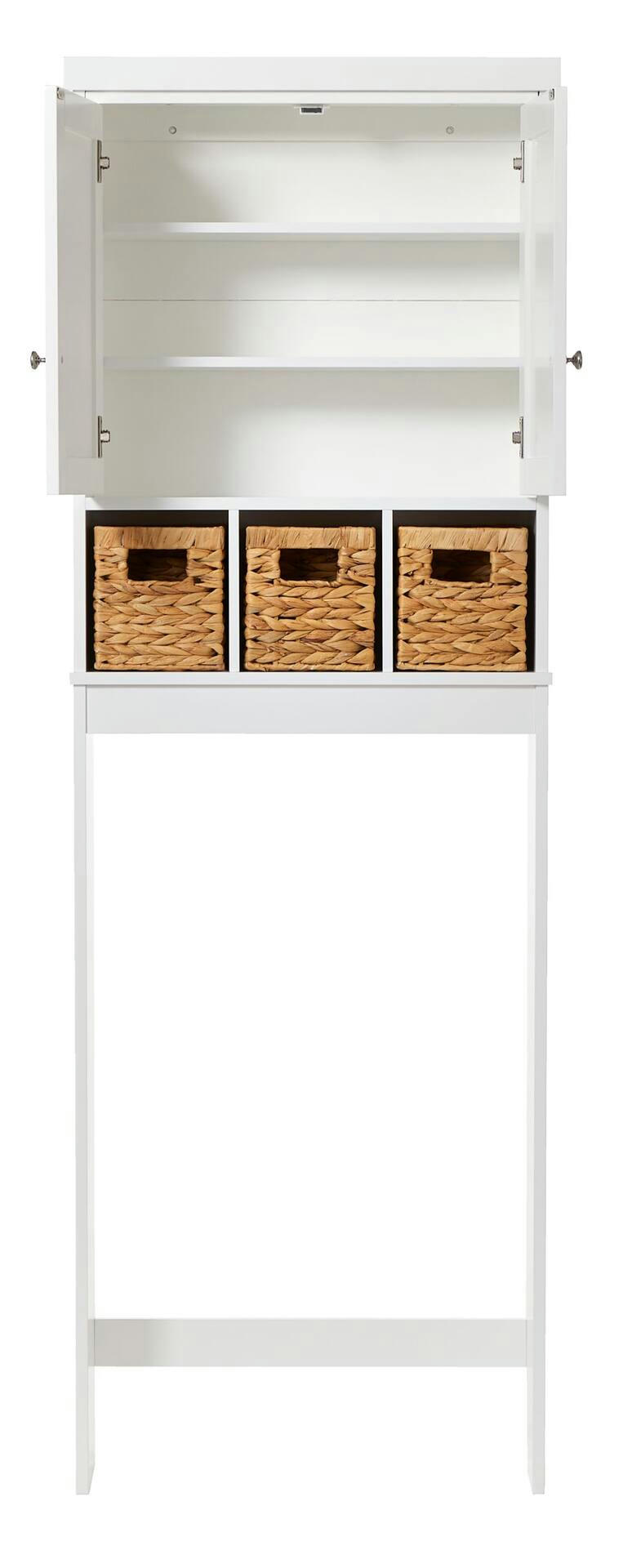 For Living Basket Bathroom Space Saver, White