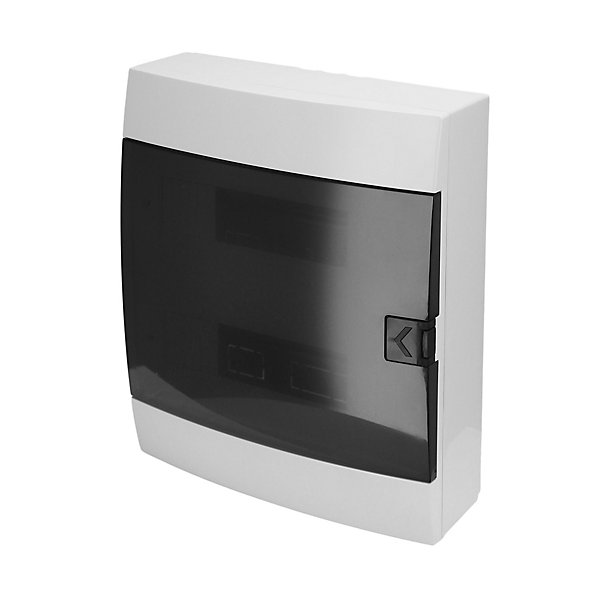 Coffret électrique en saillie 24 modules Tableau électrique nu blanc fumé, 286 x 340,5 x 112,5 mm, HOROZ