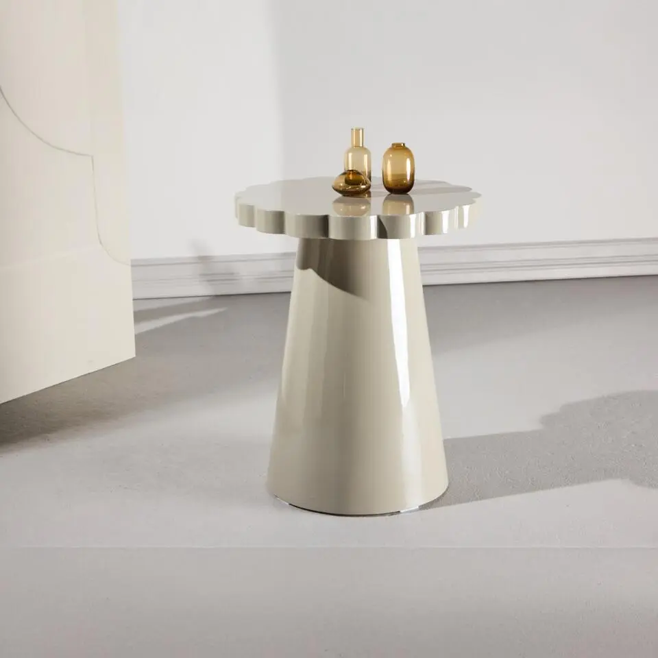 Bijzettafel Rond - Beige MDF - 45x45x55 cm - Krull