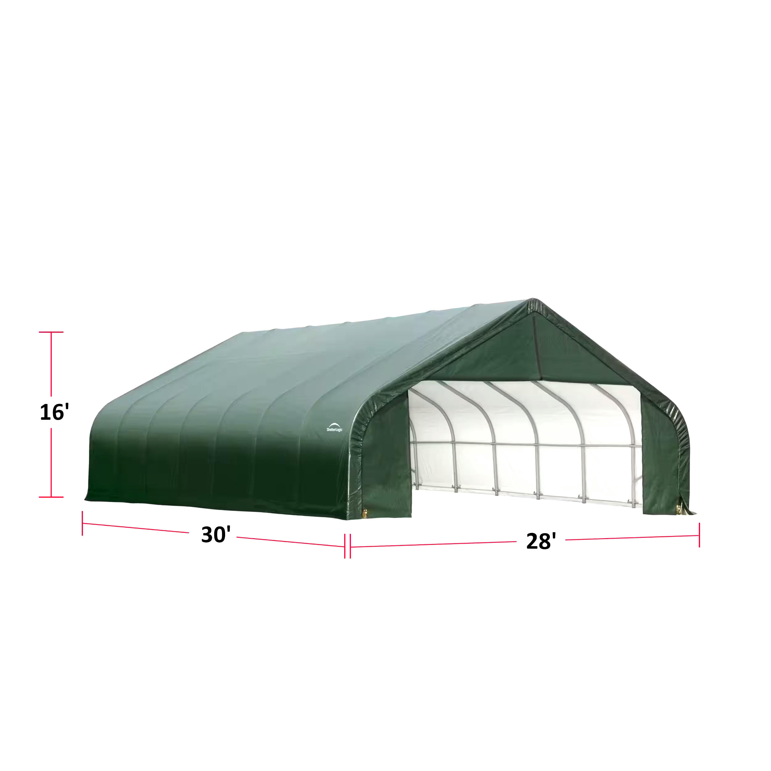 ShelterLogic Peak Style Shelter, 30-ft x 28-ft x16-ft