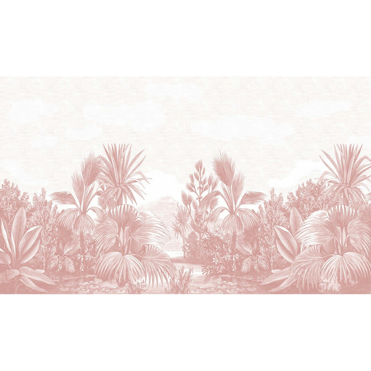 MADRAGUE - Papier peint panoramique motif imprimé Vieux rose 480x280cm