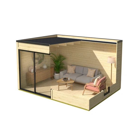 Gartenhaus »Kubus«, BxT: 400 x 300 cm (Aufstellmaß), Flachdach, inkl. Fußboden