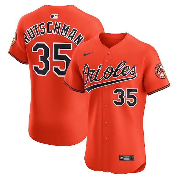 Adley Rutschman Baltimore Orioles Nike Alternate 2 Elite Jersey - Orange/White/Black