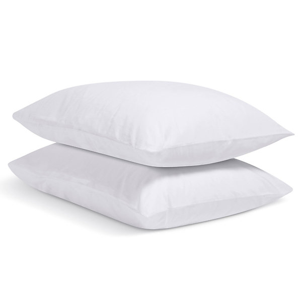 Lot de 2 Taies d'oreiller unies 65x65cm PERCALE BLANC