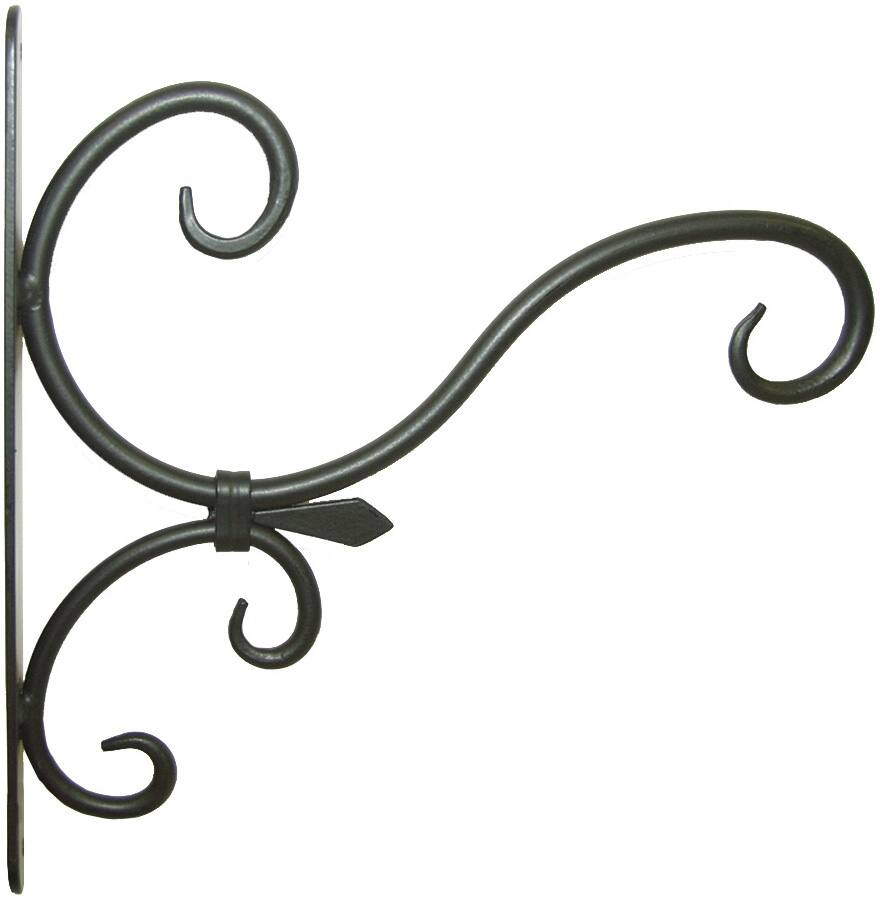 Wall Steel Plant Scroll Hook/Bracket For Hanging Basket Planters, Black