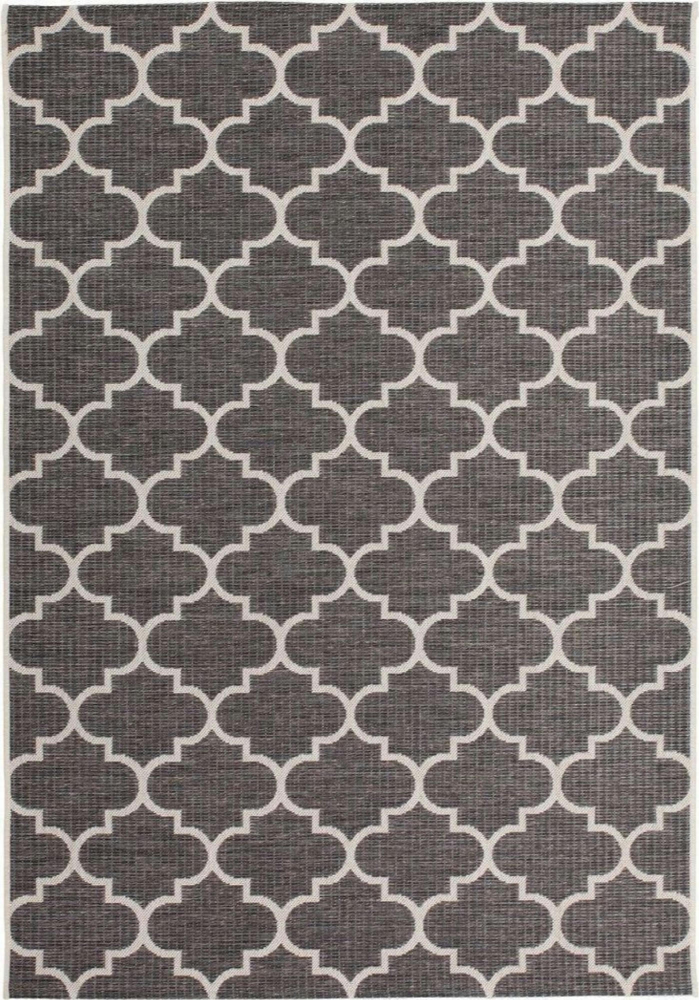 INDONESIE BATU - Tapis extérieur Polypropylène Gris