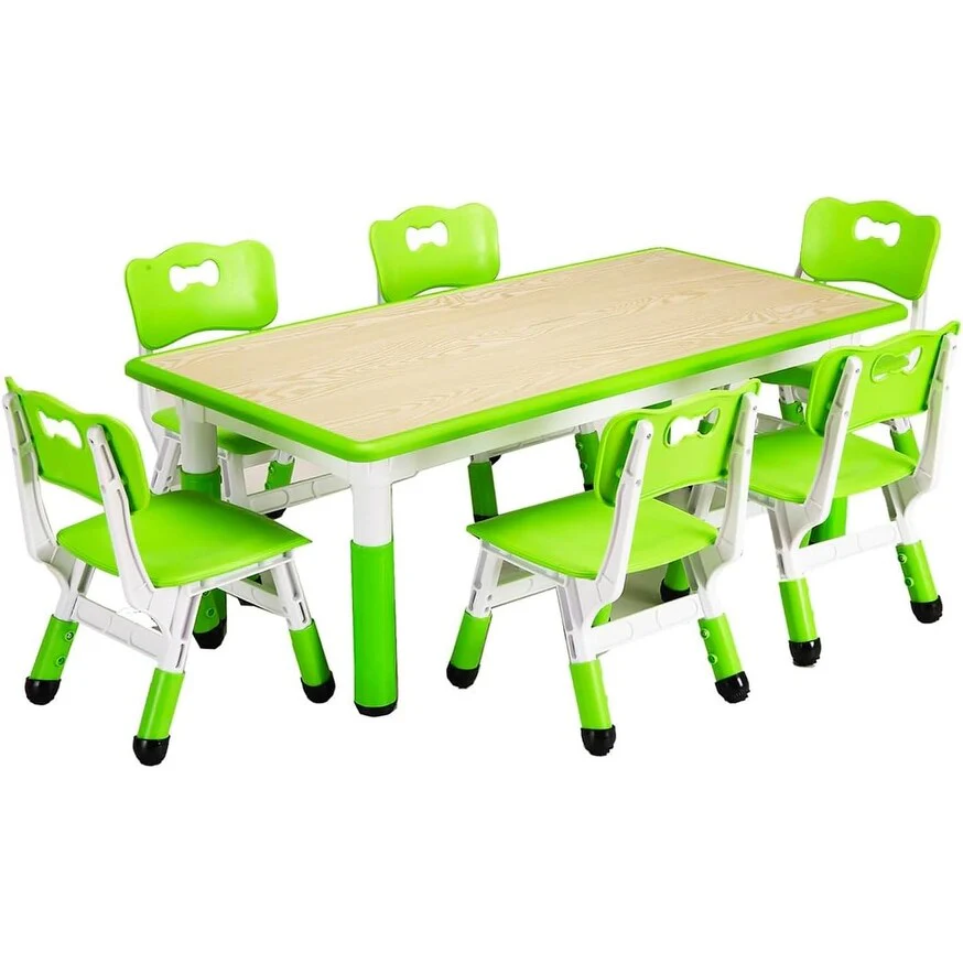Kids Table and 6 Chair Set for Ages 2-10