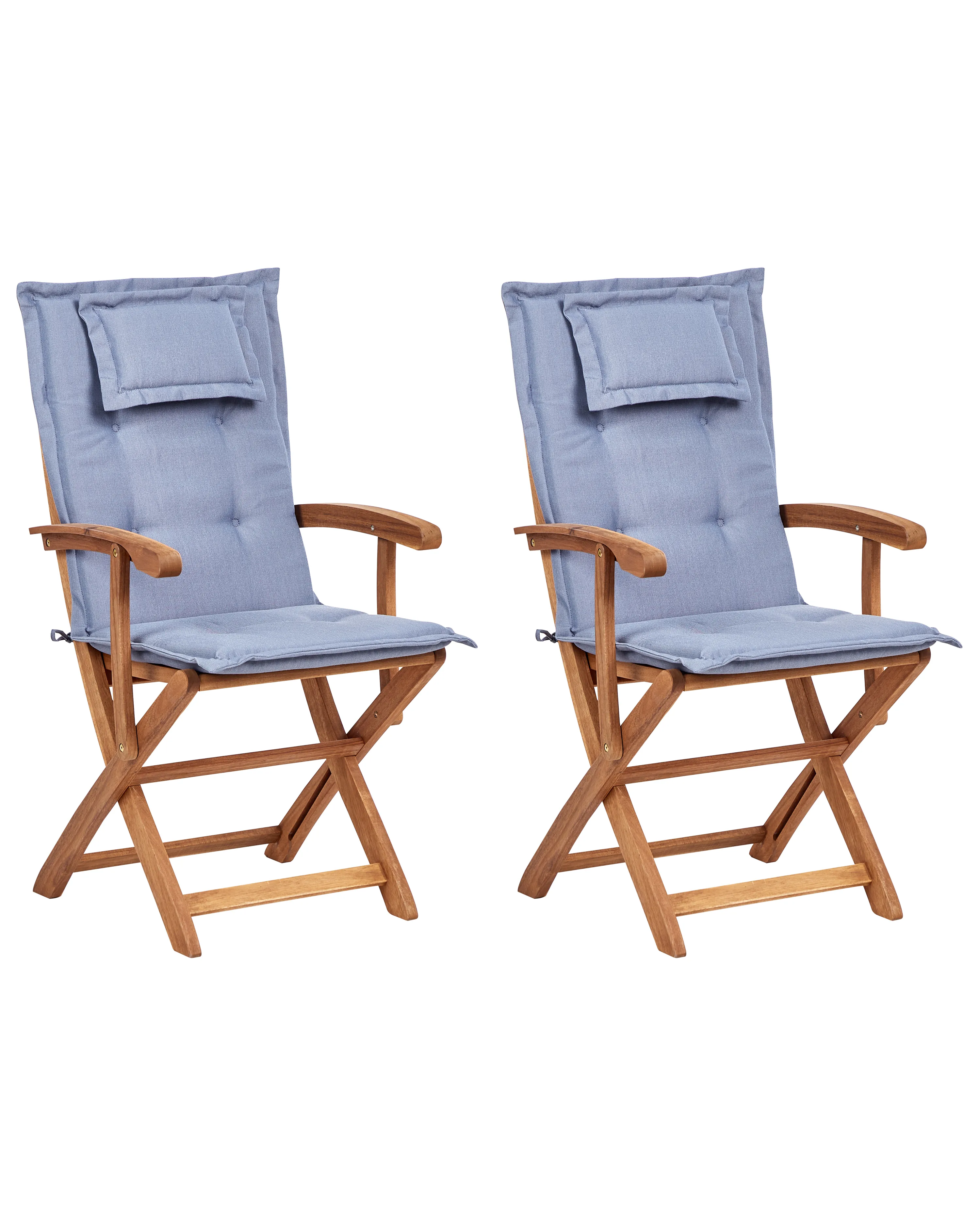 Garden Dining Set 8 Seater MAUI II with Cushions Acacia Wood Blue