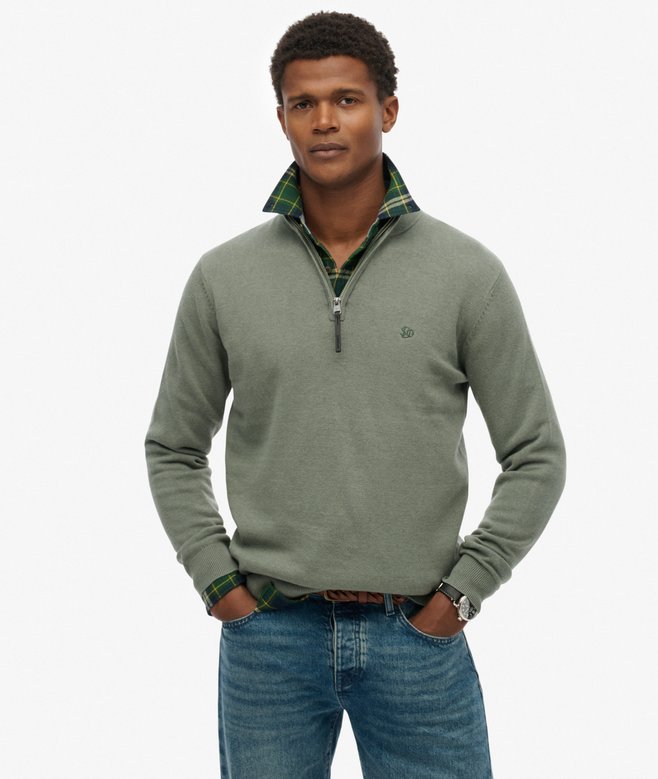 Essentials Cotton Half Zip Jumper