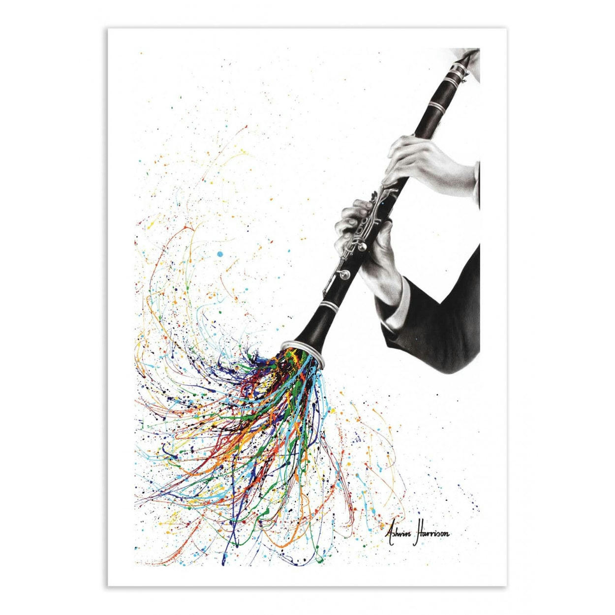 ASHVIN HARRISON - A CLARINET TUNE - ASHVIN HARRISON - Affiche d'art 50 x 70 cm
