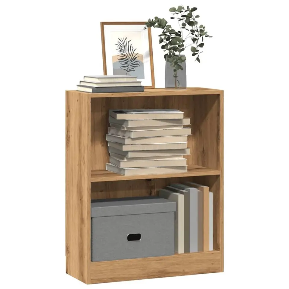 vidaXL - 2-laags kleine Boekenkast - Artisanaal eiken - Hout - 60x24x76 cm