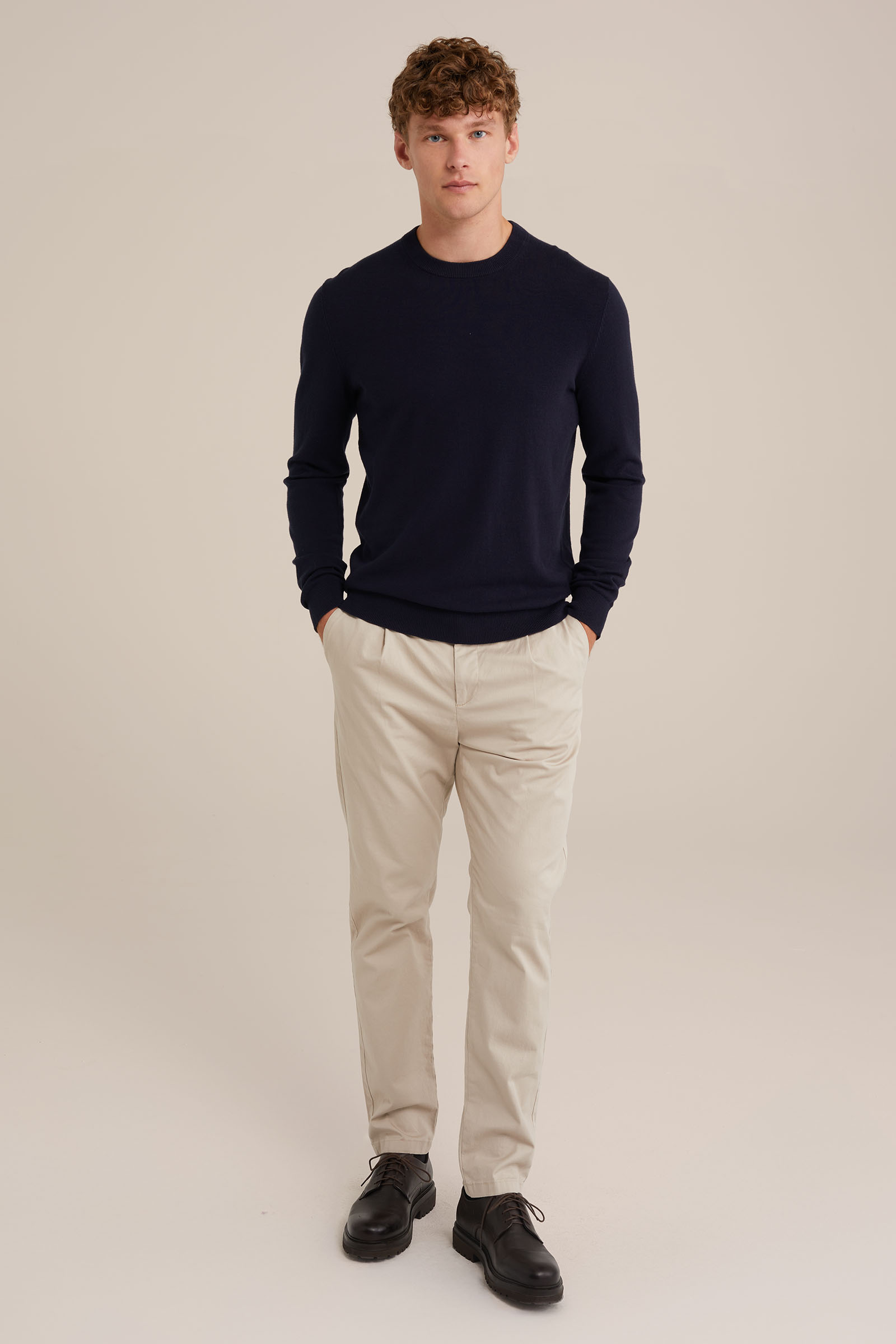 Heren tapered fit chino met stretch