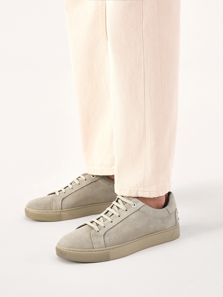 Beige suede sneakers