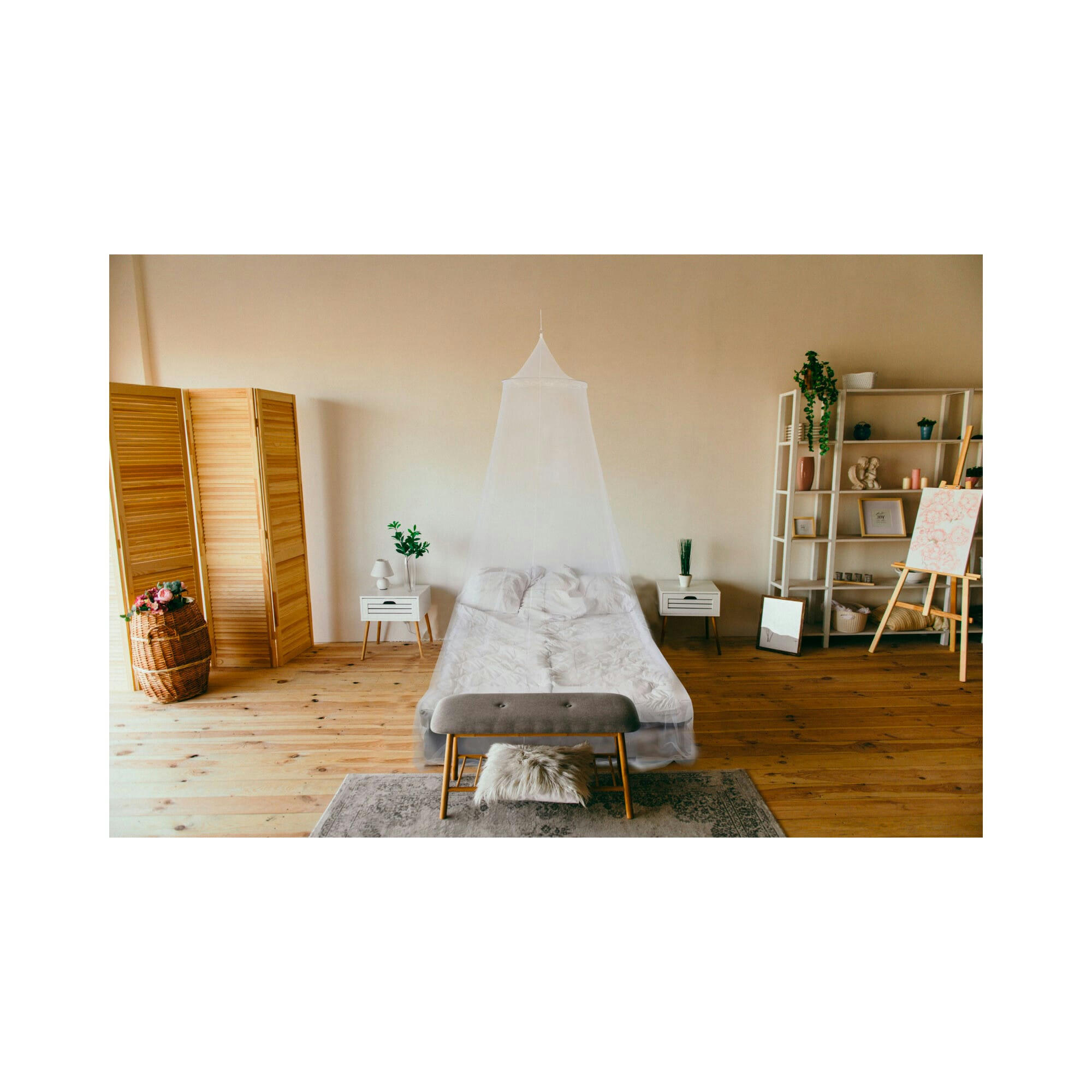 - Moustiquaire de lit polyester blanc - 1 place