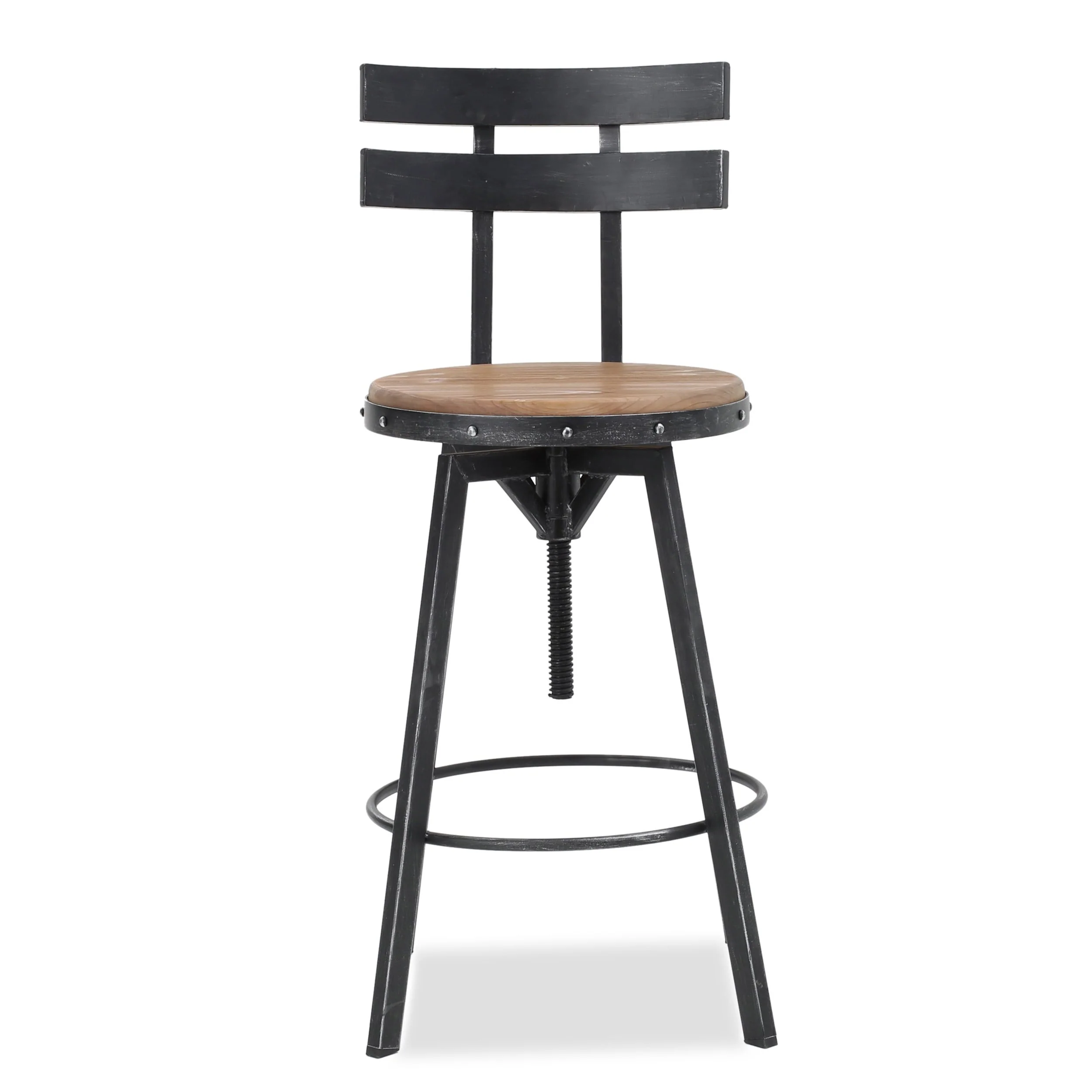Jutte Rustic Iron Adjustable Bar Stool by Christopher Knight Home - N/A