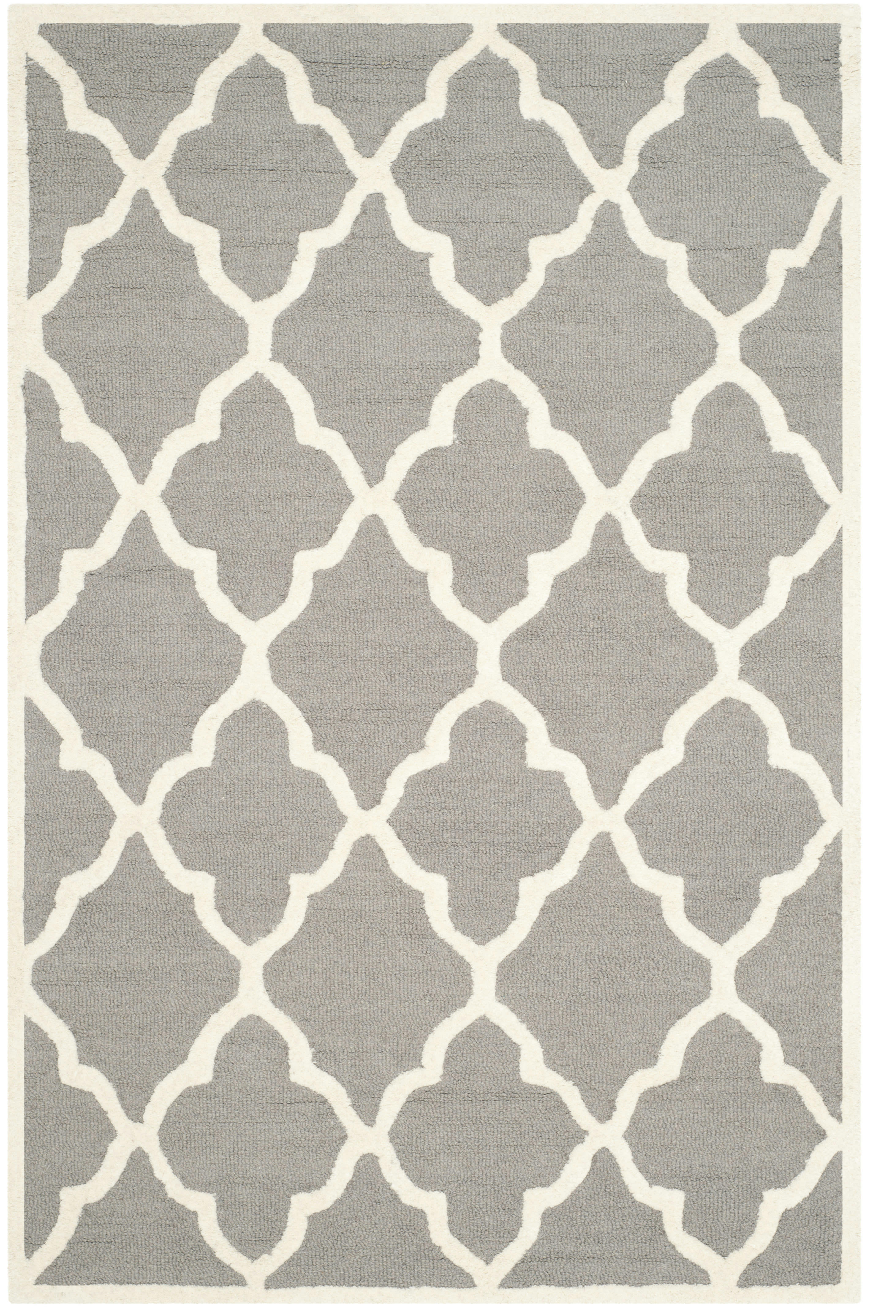 CAMBRIDGE - Tapis de salon interieur en  gris fonce & ivoire, 152 x 244 cm