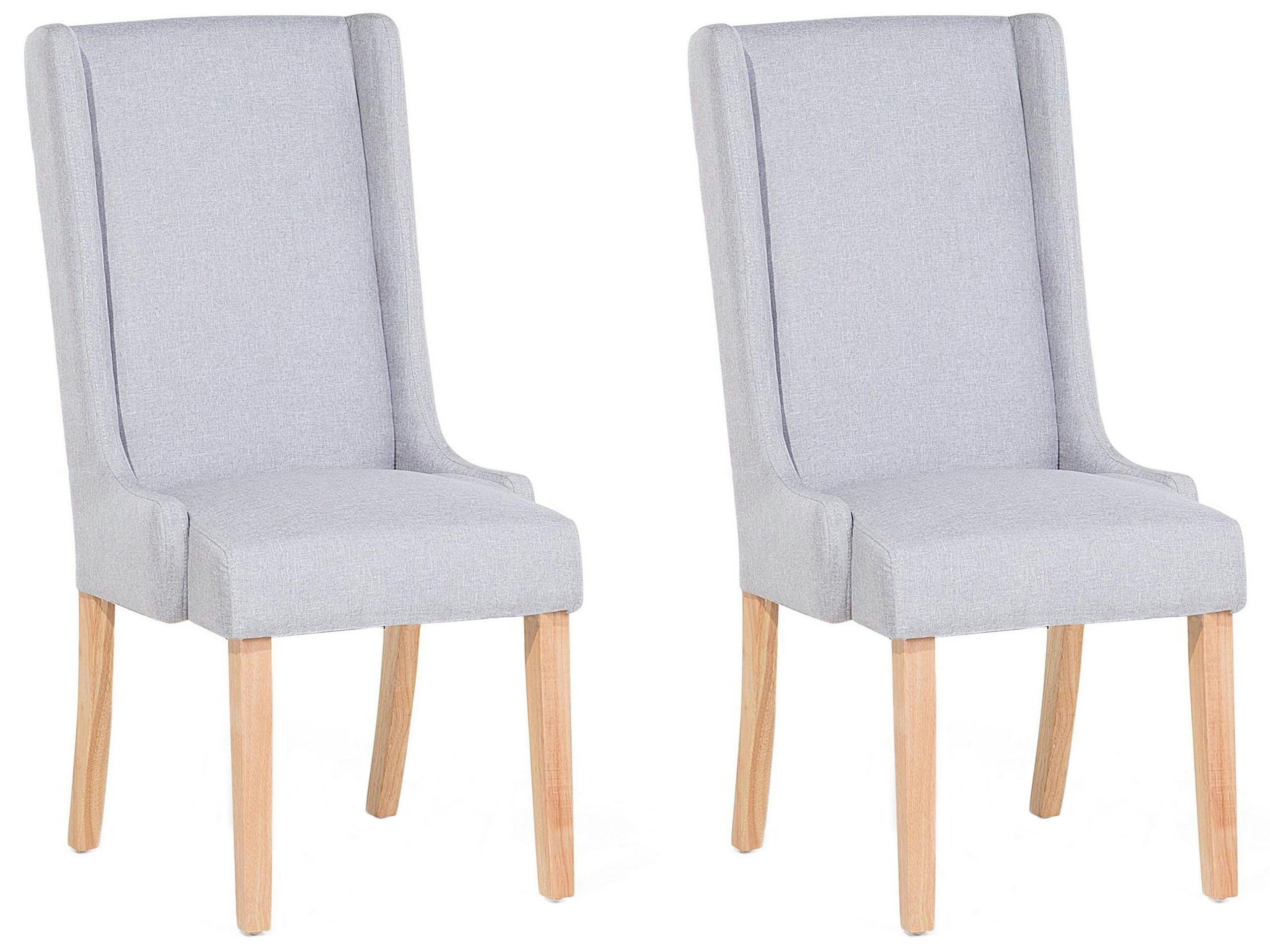 CHAMBERS - Lot de 2 chaises de salle à manger gris clair