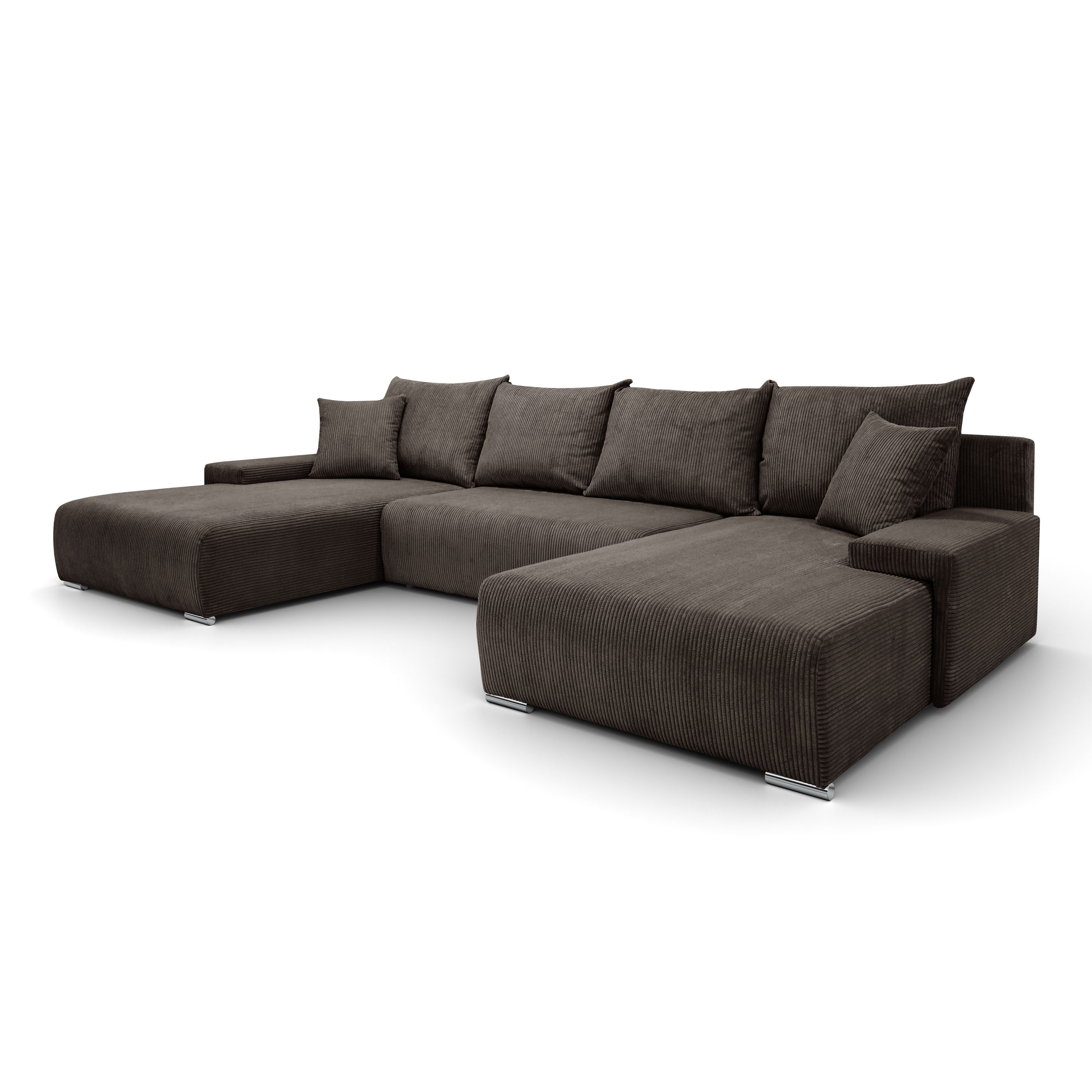 Narożnik, Sofa w kształcie litery U, Livorno U tkanina Poso Brązowy