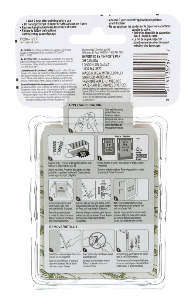 Command Large Adhesive Picture Hanging Strips Value Pack, White, 16-lbs, 12 Strips per Pack