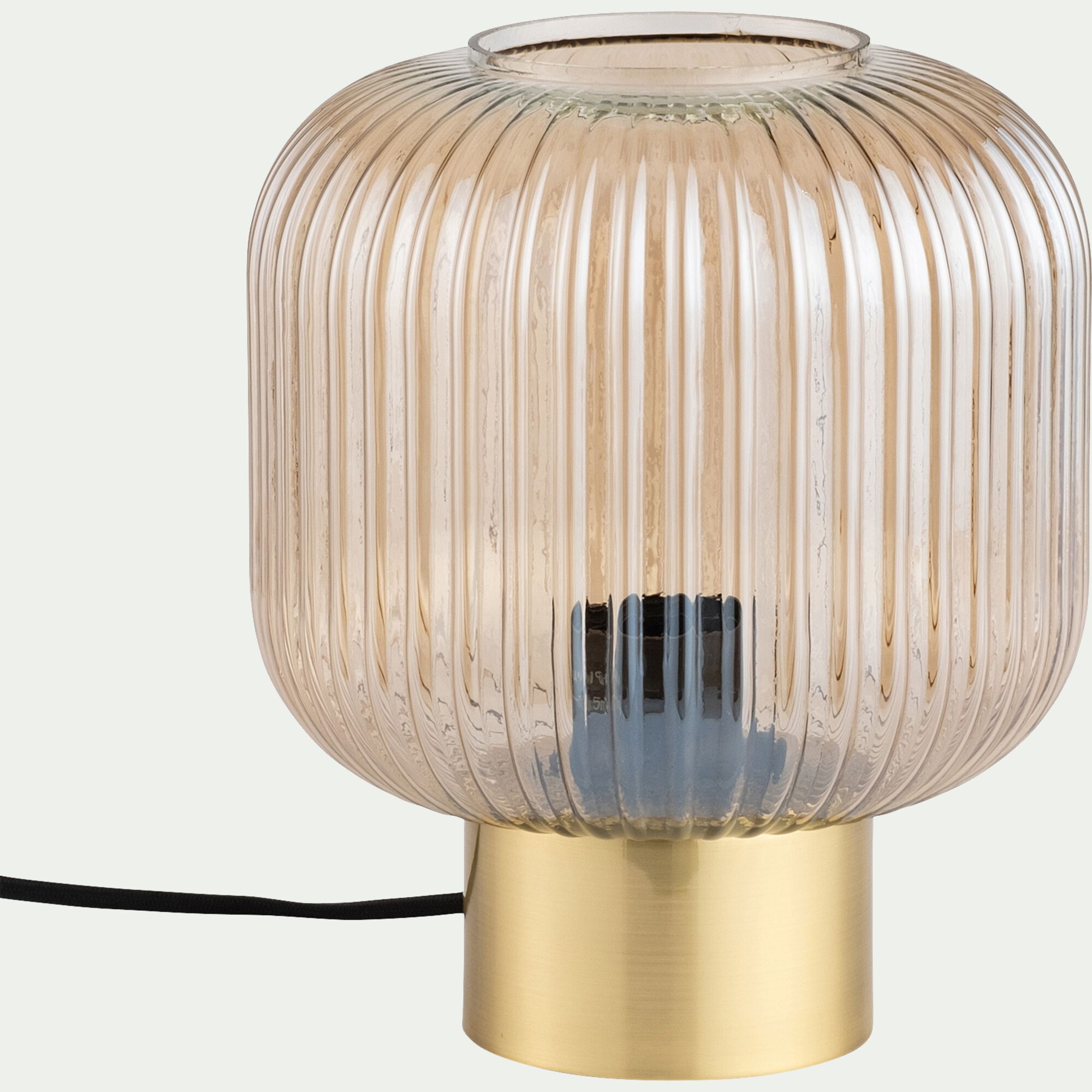 MALOTO - Lampe à poser en verre D20cm - marron ambré