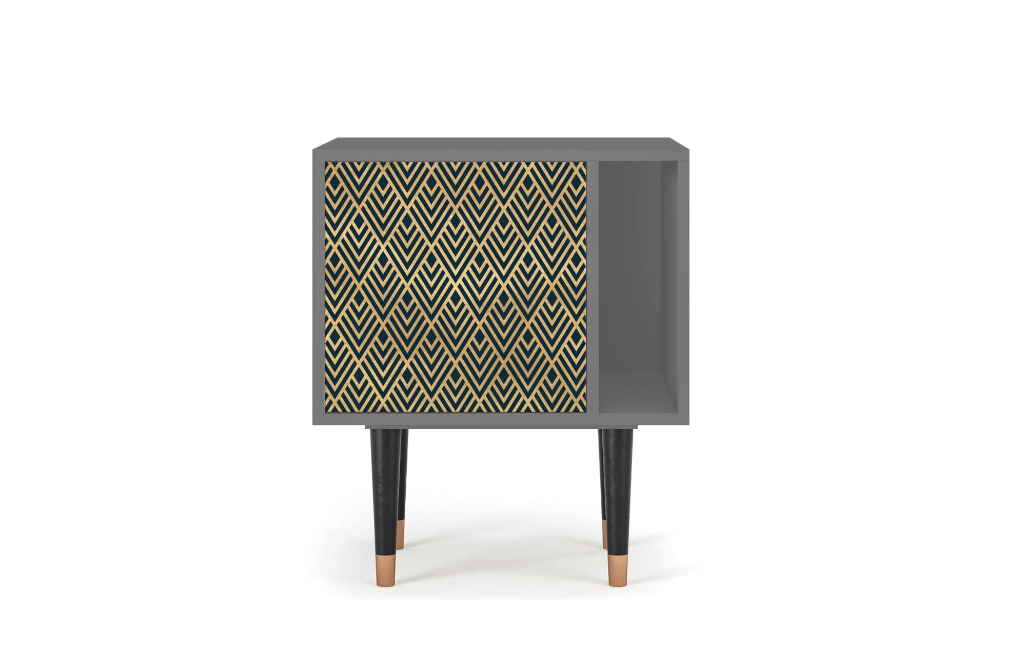 EGYPT TRIANGLES - Table de chevet bleu 1 porte L 58 cm