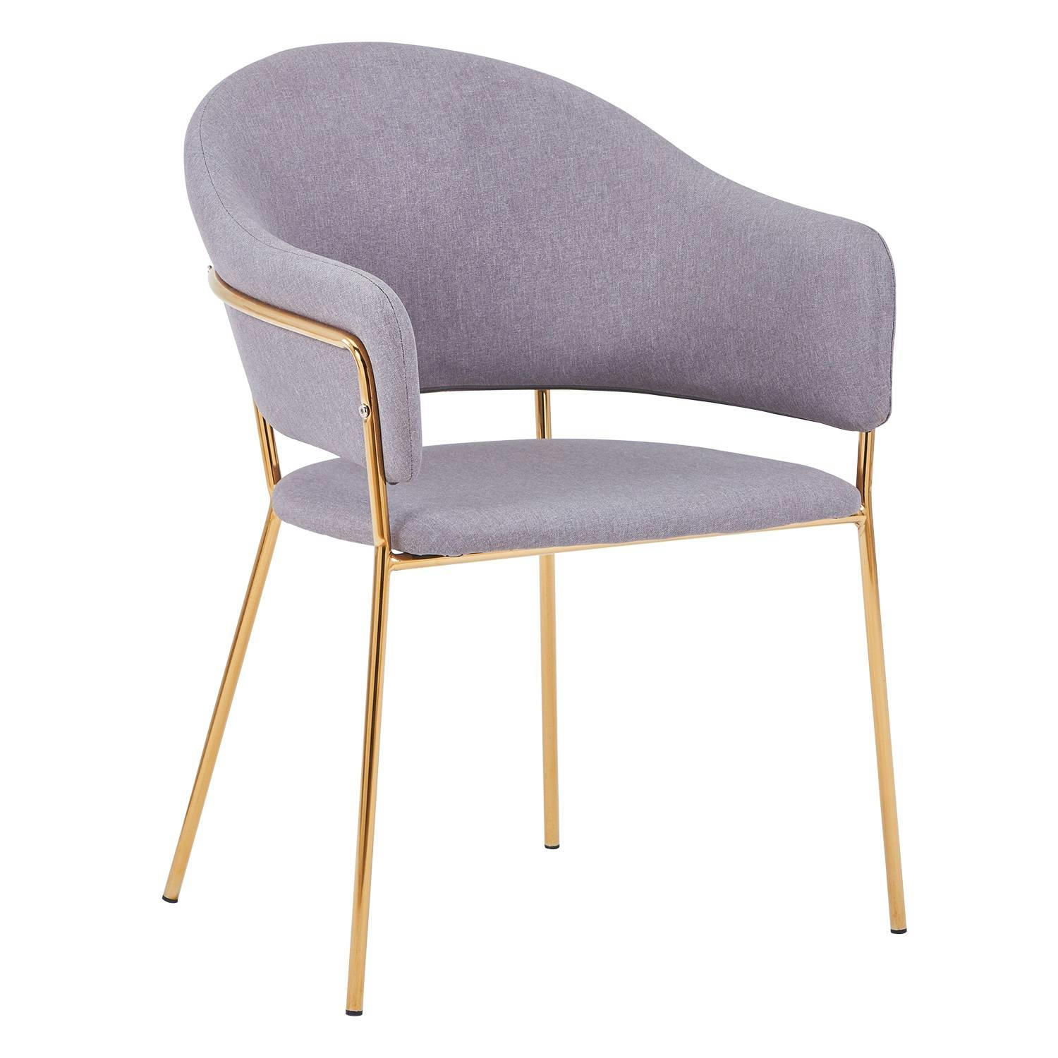 ULRICK - Lot de 2 chaises/fauteuils tissu gris