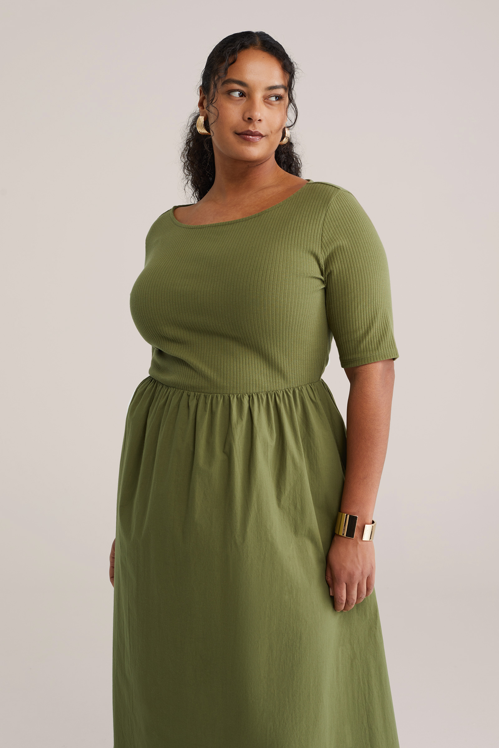 Dames jersey maxi jurk - Curve